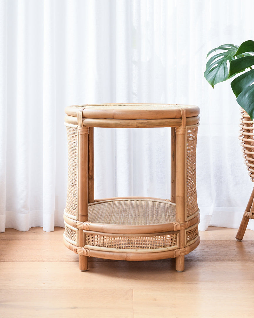 Copa Rattan Round Bedside Tables