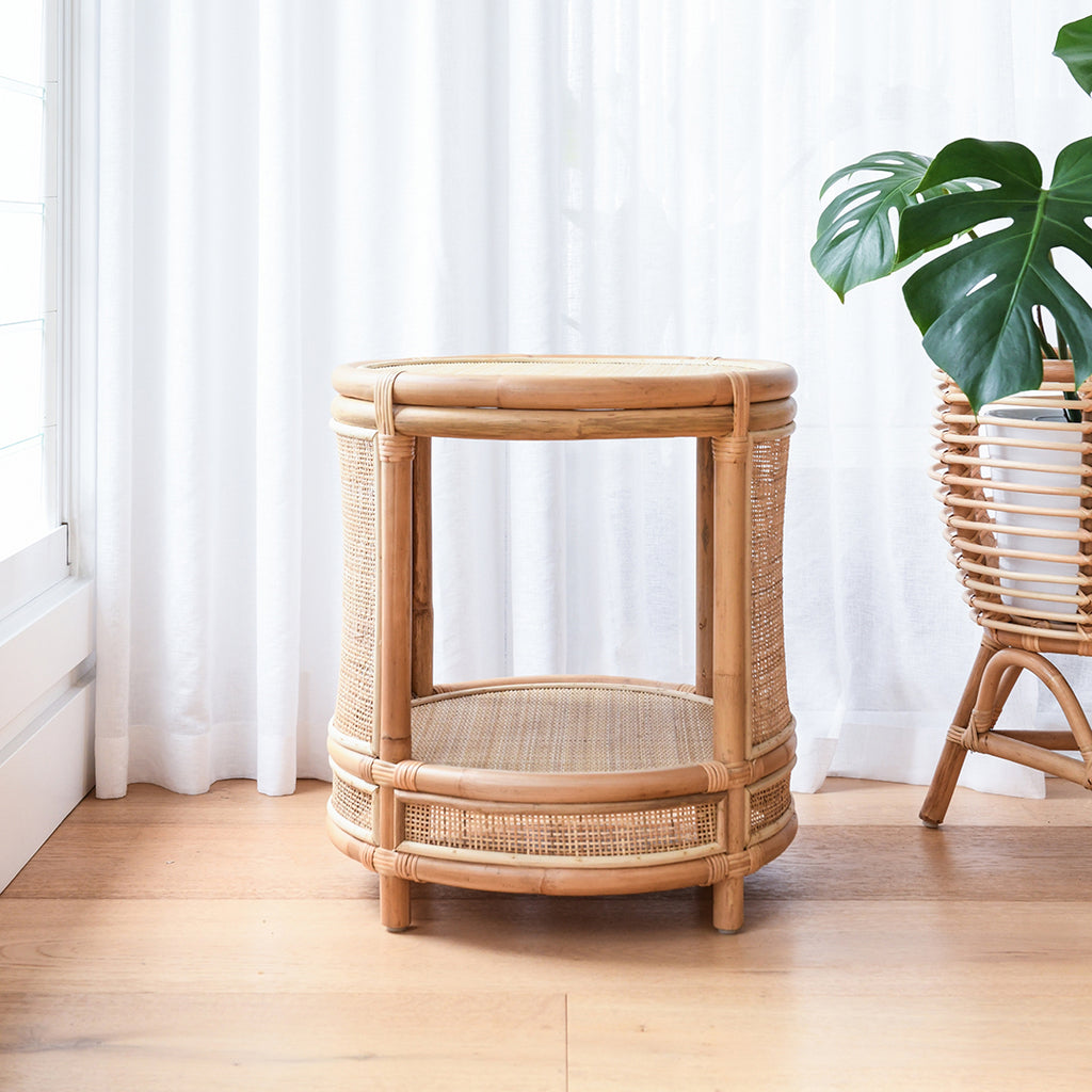 Copa Rattan Round Bedside Tables