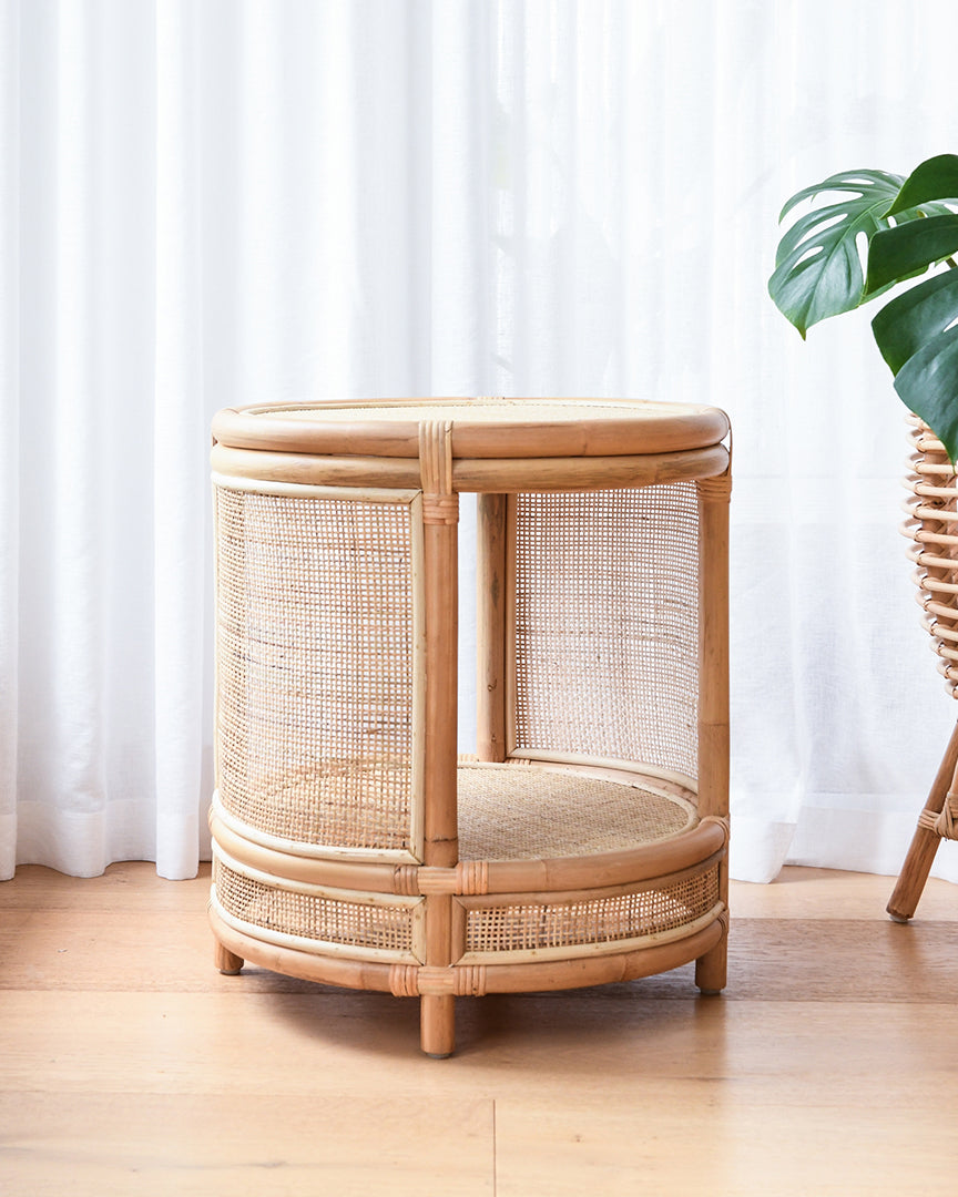 Copa Rattan Round Bedside Tables