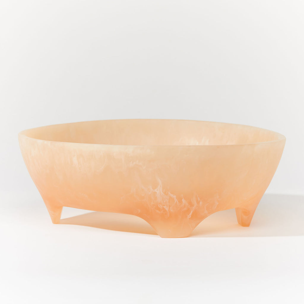 LARGE RESIN SALAD BOWL | CORAL