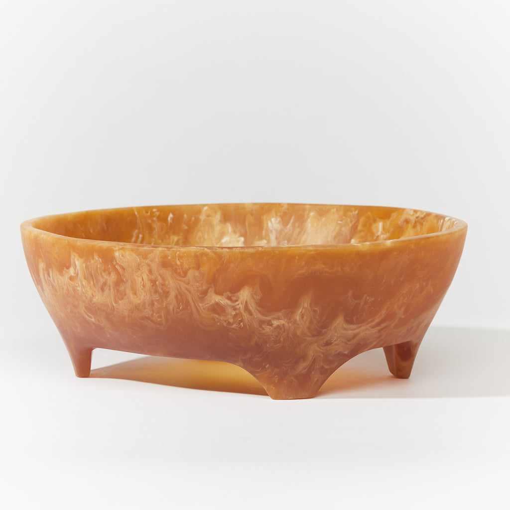 LARGE RESIN SALAD BOWL | AMBER