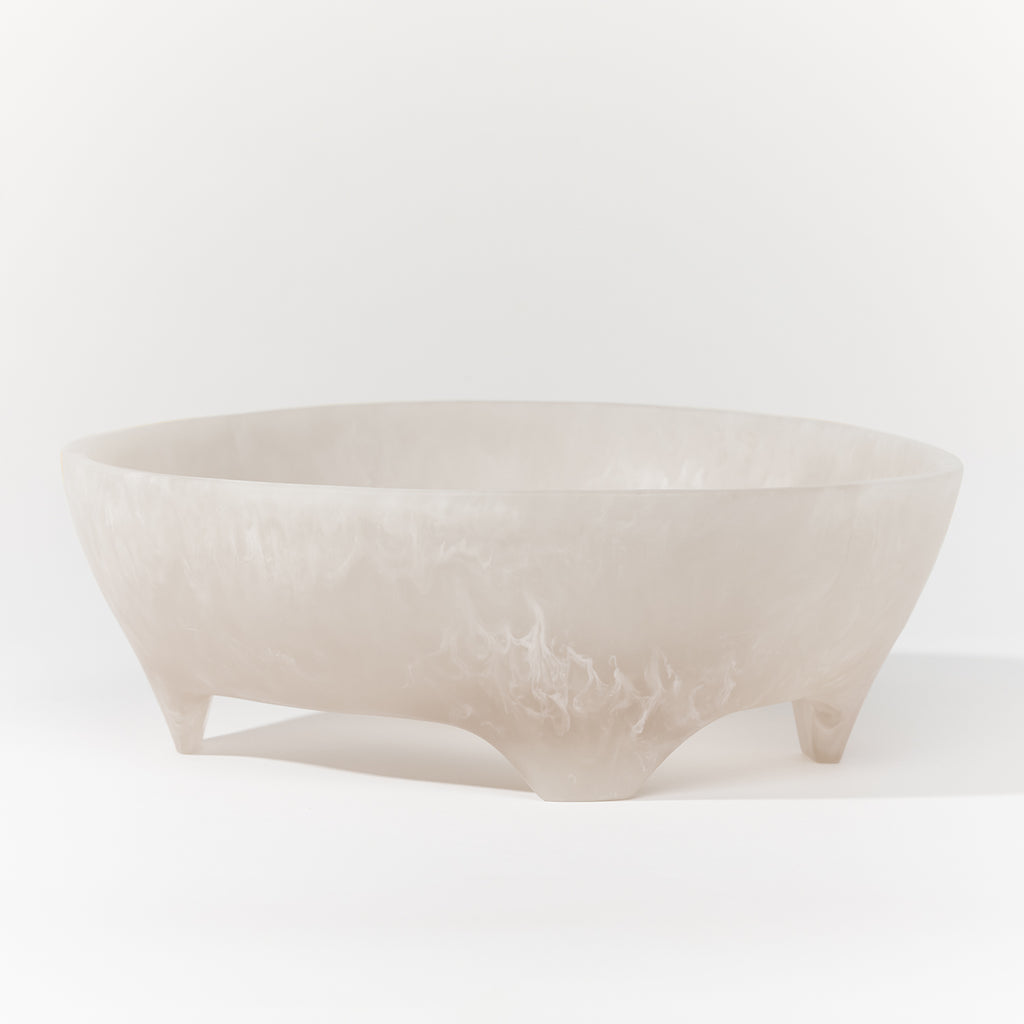 LARGE RESIN SALAD BOWL | SNOW WHITE