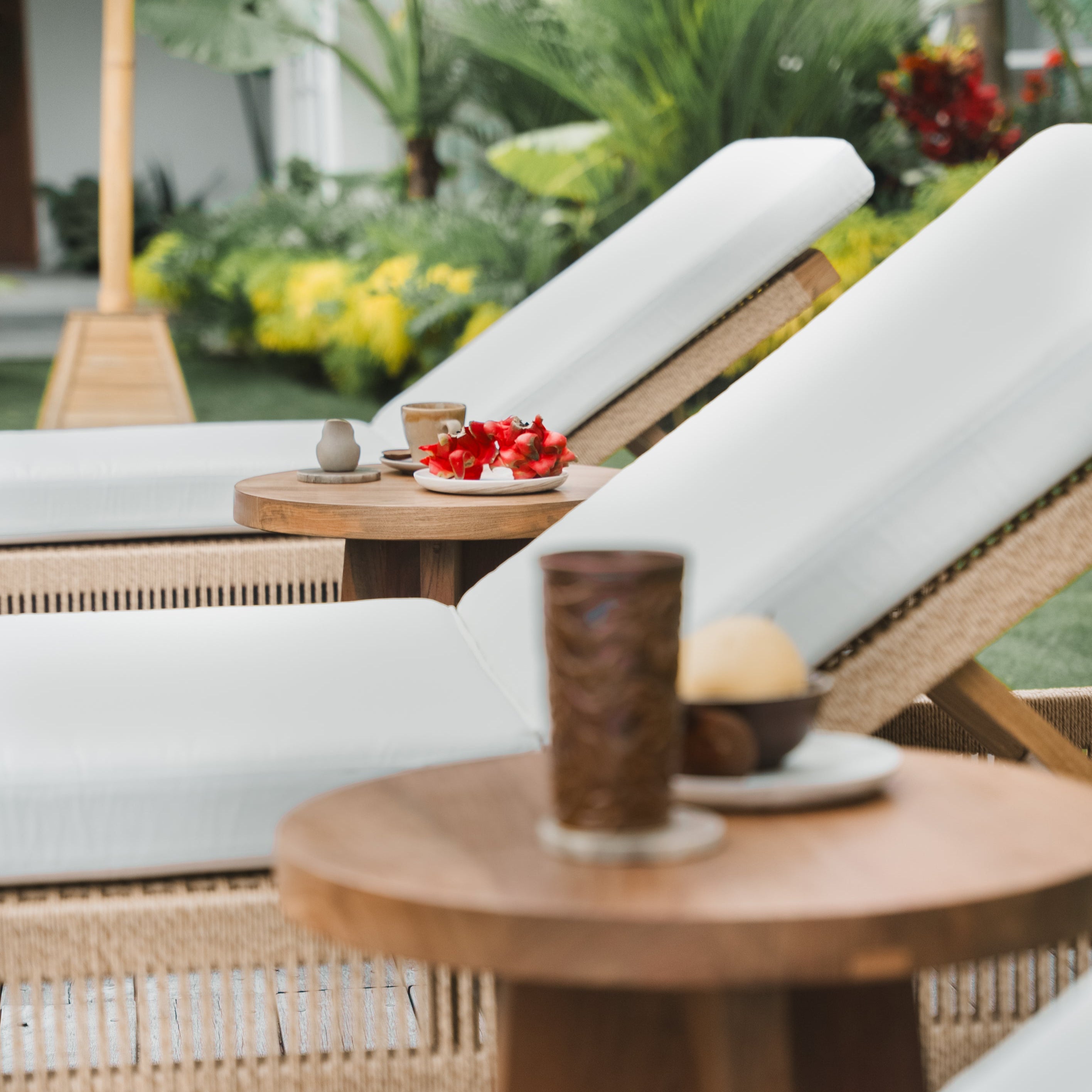 Teak & Viro Cord Sun Lounge