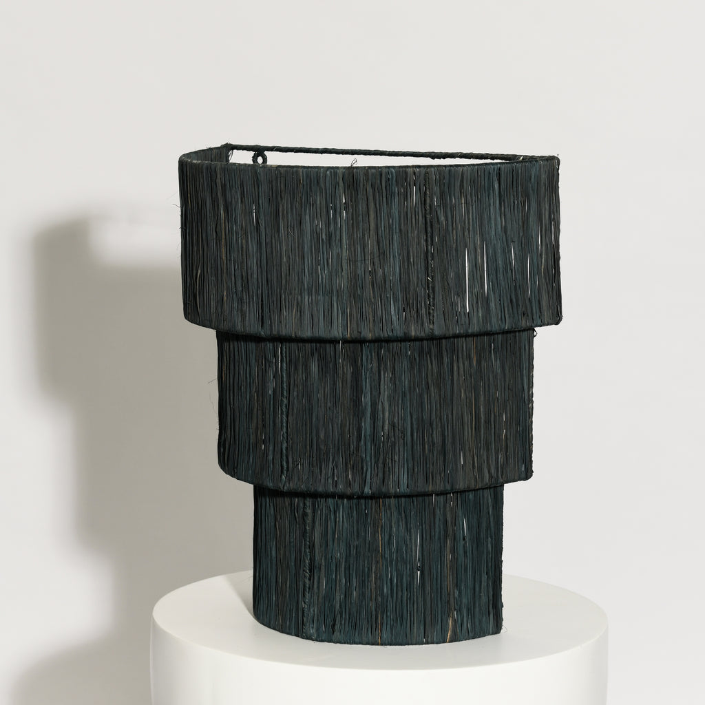 RAFFIA 3 TIER WALL SCONCE | INDIGO BLACK