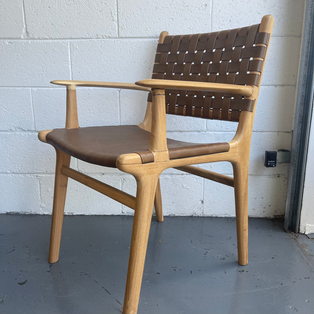 Flat leather dining online chair