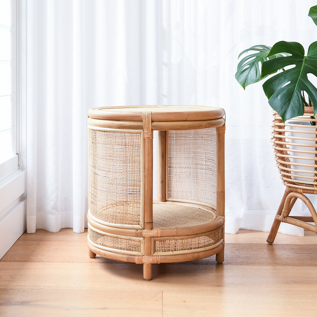 Copa Rattan Round Bedside Tables