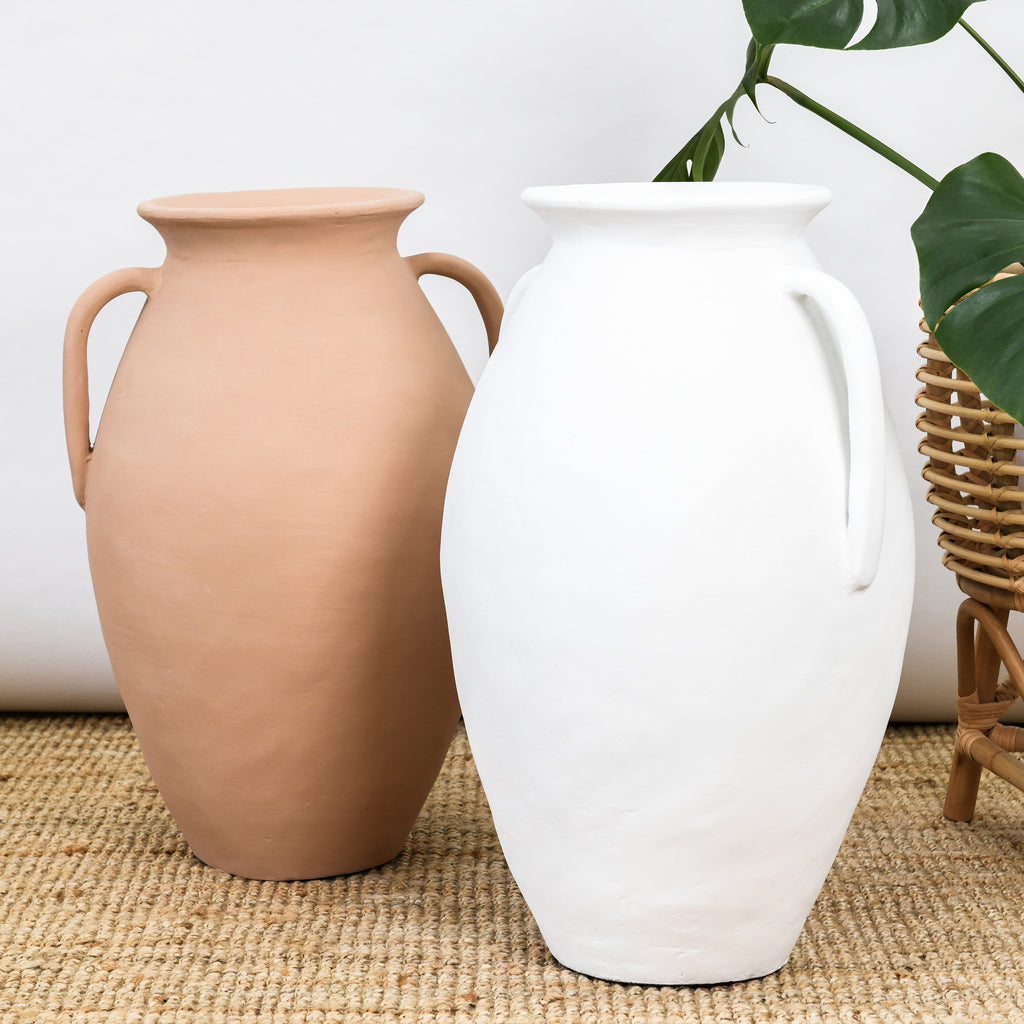 LARGE URN WITH HANDLES | TERRACOTTA
