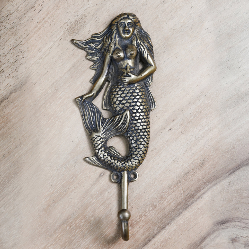 MERMAID HOOK | ANTIQUE BRASS