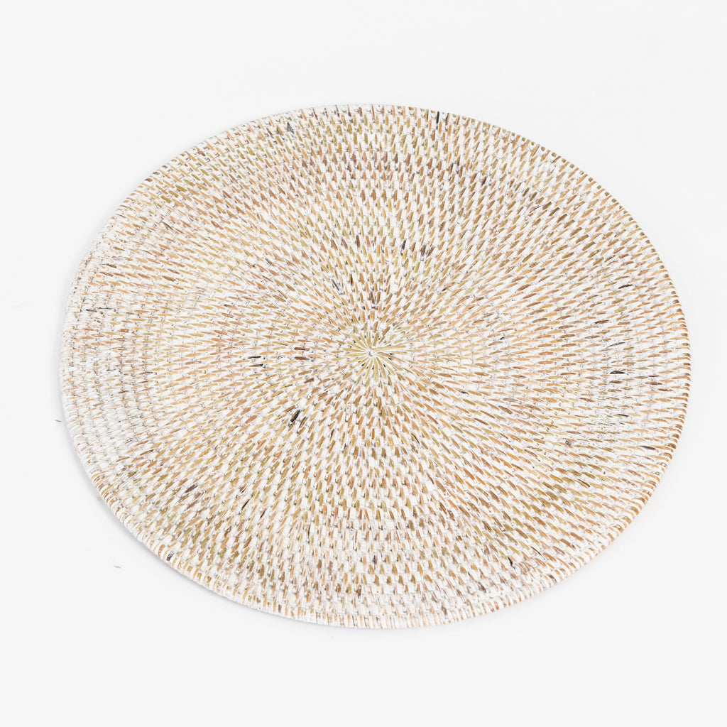 RATTAN ROUND PLACEMAT | WHITEWASH